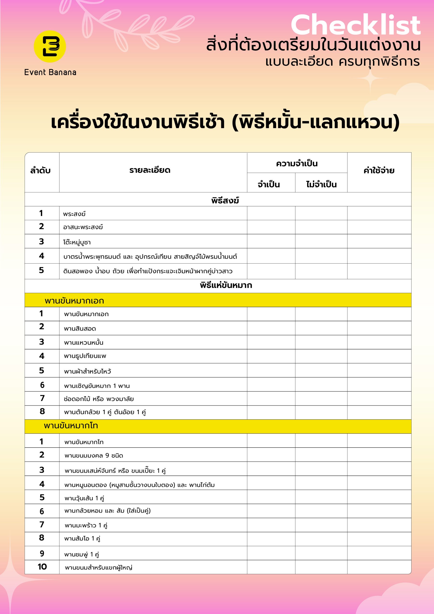 ฤกษ์แต่งงานครั้งที่สอง 2569 เตรียมงานแต่งงาน