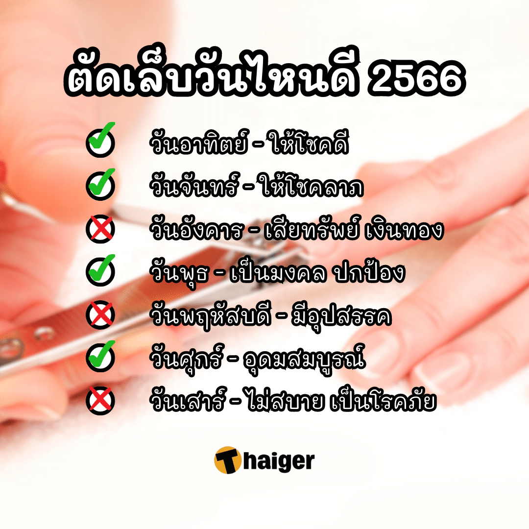 ตัดเล็บวันไหนดีเดือนเมษายน 2567 เสริมดวงแก้เคล็ด ชีวิตดีขึ้น