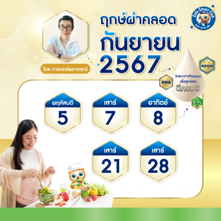 ฤกษ์คลอดเดือนกันยายน 2568 สำหรับคนเกิดวันพฤหัสบดี