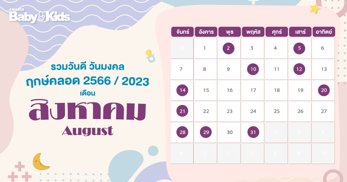 ฤกษ์คลอดสิงหาคม 2568 สำหรับคนเกิดวันอังคาร